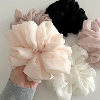 Oversized pastel chiffon hair tie scrunchie