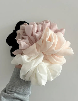 Oversized pastel chiffon hair tie scrunchie
