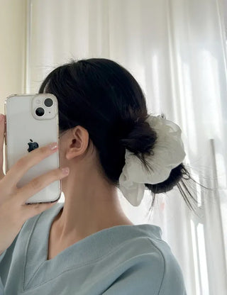 Oversized pastel chiffon hair tie scrunchie
