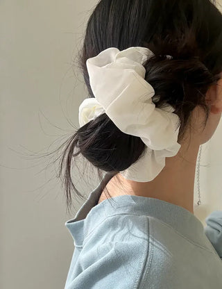 Oversized pastel chiffon hair tie scrunchie
