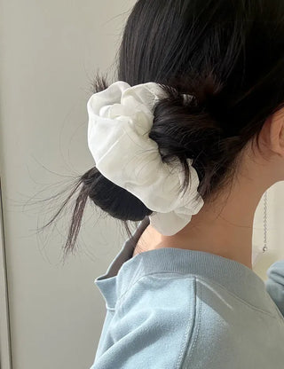 Oversized pastel chiffon hair tie scrunchie