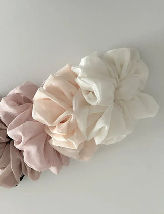 Oversized pastel chiffon hair tie scrunchie