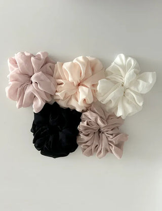 Oversized pastel chiffon hair tie scrunchie