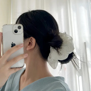 Oversized pastel chiffon hair tie scrunchie