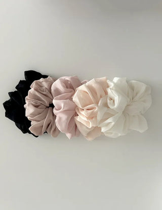 Oversized pastel chiffon hair tie scrunchie