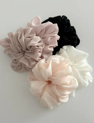 Oversized pastel chiffon hair tie scrunchie