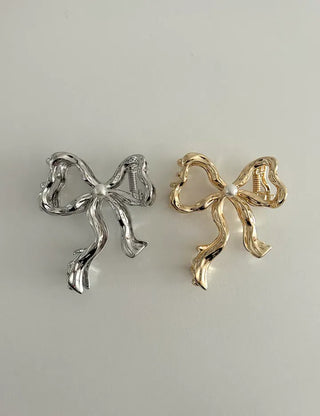 Melting Pearl Ribbon Mini Half-Up Metal Hair Clip