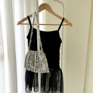 Organza Tiered Frill Layered Long Inner Strap Sleeveless