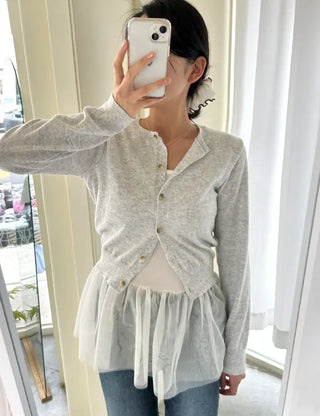 Organza Tiered Frill Layered Long Inner Strap Sleeveless