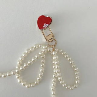 Beaded Cherry Mini Keyring Phone Strap