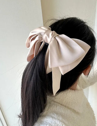 Satin oversized ribbon banana hair clip ponytail claw clip