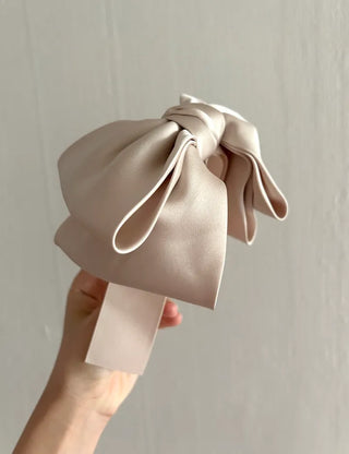 Satin oversized ribbon banana hair clip ponytail claw clip