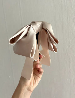 Satin oversized ribbon banana hair clip ponytail claw clip