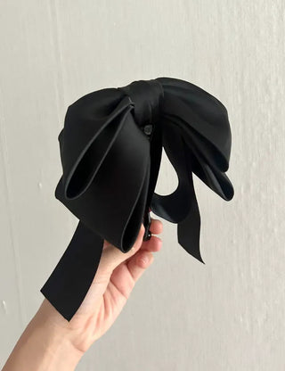 Satin oversized ribbon banana hair clip ponytail claw clip