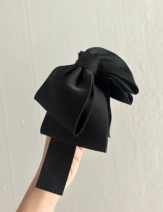 Satin oversized ribbon banana hair clip ponytail claw clip