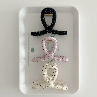 Polka Dot Mini Twist Half-Up Hair Clip