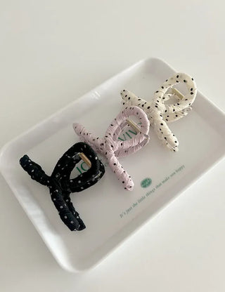 Polka Dot Mini Twist Half-Up Hair Clip