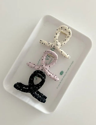 Polka Dot Mini Twist Half-Up Hair Clip