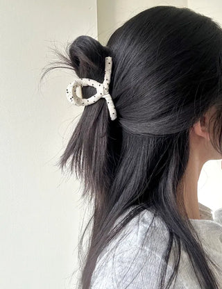 Polka Dot Mini Twist Half-Up Hair Clip