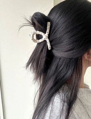 Polka Dot Mini Twist Half-Up Hair Clip