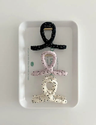 Polka Dot Mini Twist Half-Up Hair Clip