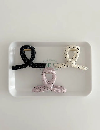 Polka Dot Mini Twist Half-Up Hair Clip