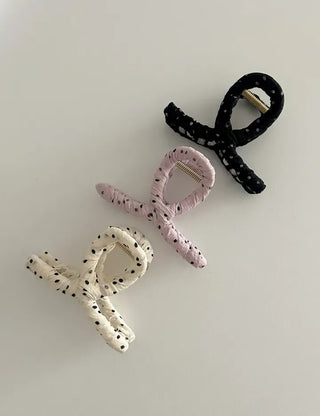 Polka Dot Mini Twist Half-Up Hair Clip