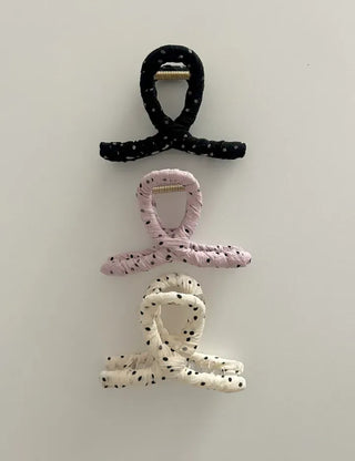 Polka Dot Mini Twist Half-Up Hair Clip