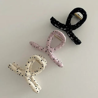 Polka Dot Mini Twist Half-Up Hair Clip