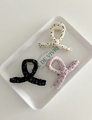 Polka Dot Mini Twist Half-Up Hair Clip