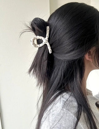 Polka Dot Mini Twist Half-Up Hair Clip