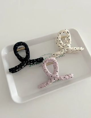 Polka Dot Mini Twist Half-Up Hair Clip