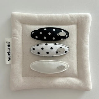 1+1 Set Dot Satin Mini Snap Hair Clip