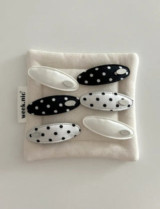 1+1 Set Dot Satin Mini Snap Hair Clip