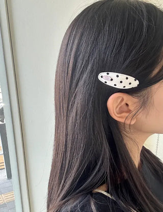1+1 Set Dot Satin Mini Snap Hair Clip