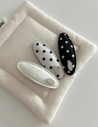 1+1 Set Dot Satin Mini Snap Hair Clip