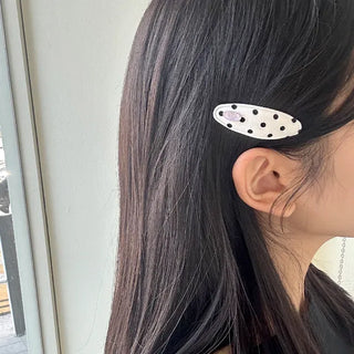 1+1 Set Dot Satin Mini Snap Hair Clip