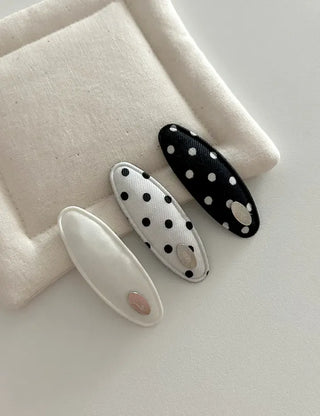1+1 Set Dot Satin Mini Snap Hair Clip