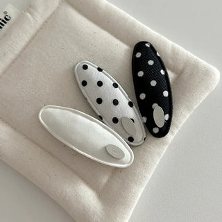 1+1 Set Dot Satin Mini Snap Hair Clip