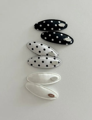 1+1 Set Dot Satin Mini Snap Hair Clip