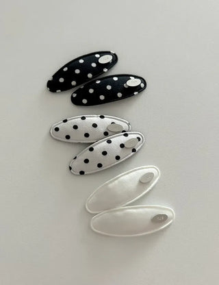 1+1 Set Dot Satin Mini Snap Hair Clip