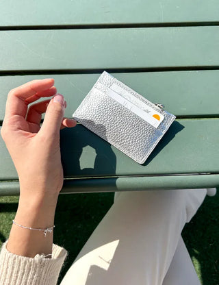 Cowhide Double-sided Zippered Slim Card Wallet
