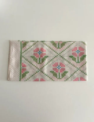 Retro Pink Flower Headscarf Square Spring/Summer Scarf