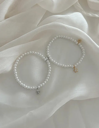 Cubic Star Pendant Pearl Handmade Bead Bracelet