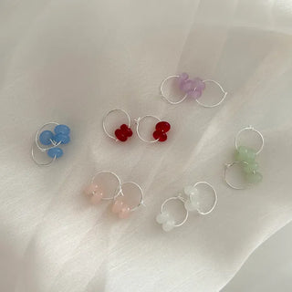 Glass Beads Spring/Summer Mini Ring Earrings