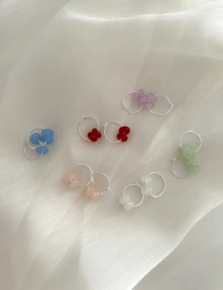 Glass Beads Spring/Summer Mini Ring Earrings
