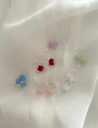 Glass Beads Spring/Summer Mini Ring Earrings