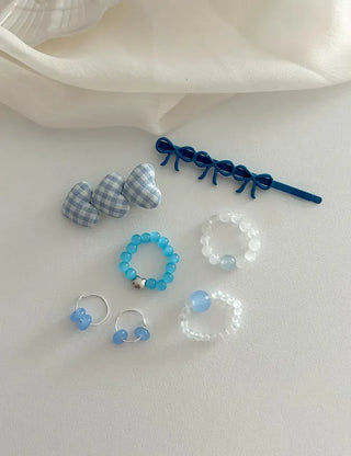 Glass Beads Spring/Summer Mini Ring Earrings