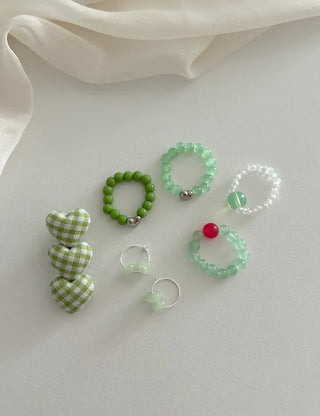 Glass Beads Spring/Summer Mini Ring Earrings