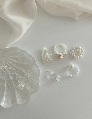 Glass Beads Spring/Summer Mini Ring Earrings